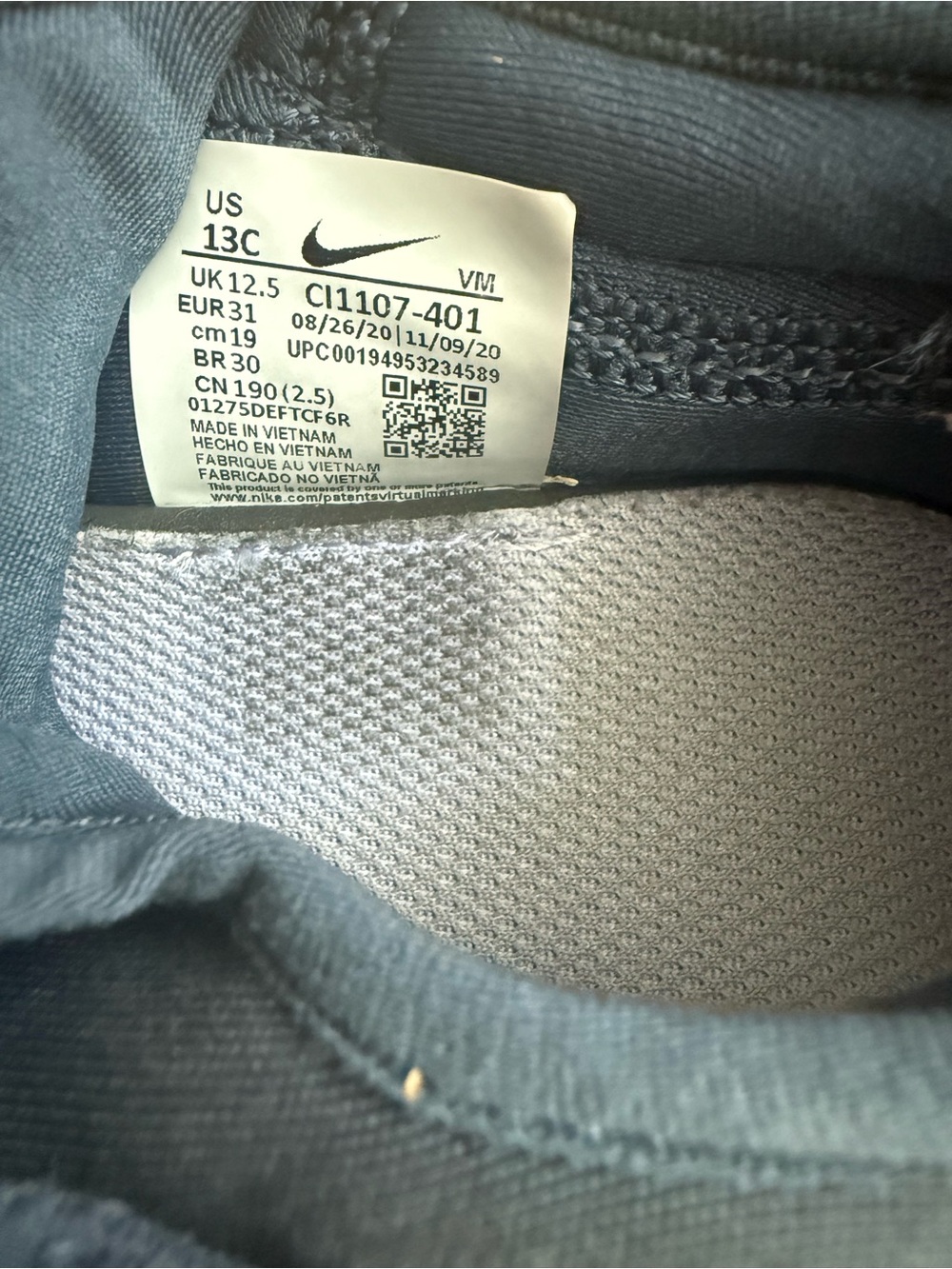 Nike Kids Navy/Light Blue Slip-On Sneakers - Picture 5 of 5